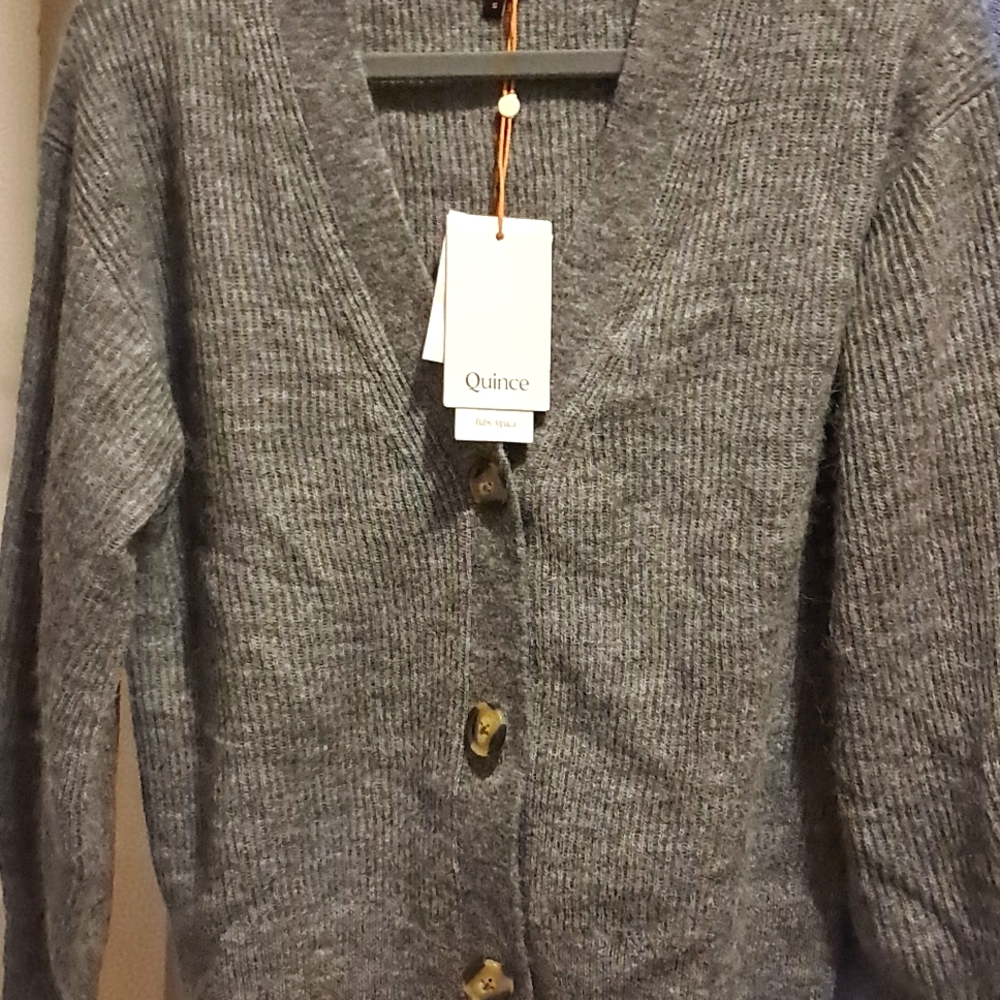 Quince Baby Alpaca Heather Grey Cardigan